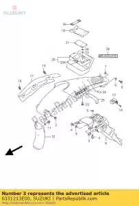 suzuki 6331213E00 placa, guardabarros - Lado inferior