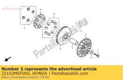 Ici, vous pouvez commander le visage, conduire auprès de Honda , avec le numéro de pièce 22102MEF000: