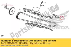 Honda 14623MBA000 plate, tensioner setting - Bottom side