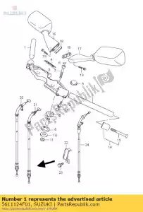 suzuki 5611124F01 guidon, r - La partie au fond