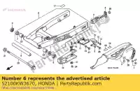 52100KW3670, Honda, fork assy.,rr. honda nx  2 nx250 250 , New