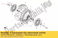 44301MZ0A40, Honda, Axle, fr. wheel honda gl valkyrie f6c goldwing se vtx  c gl1500c vtx1800c 1500 1800 , New