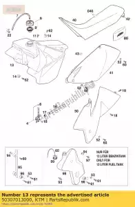 ktm 50307013000 tanque de combustível cpl. 7,5 litros '98 - Lado inferior