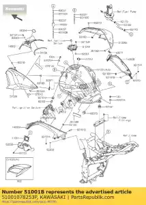 kawasaki 51001078253P tank-comp-fuel,c.m.orang zr800 - Bottom side