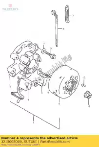 suzuki 3215005D00 bobina, recoger - Lado inferior