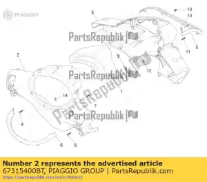 Piaggio Group 67315400BT cover - Bottom side