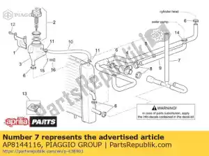 Piaggio Group AP8144116 tuyau soupap-radiat - Côté gauche