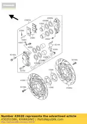 Aquí puede pedir freno de pistón de Kawasaki , con el número de pieza 430201086: