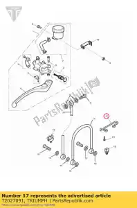 triumph T2027091 draadgeleider rem ho - Onderkant