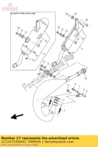 yamaha 1C3147530000 silencer, exhaust - Bottom side