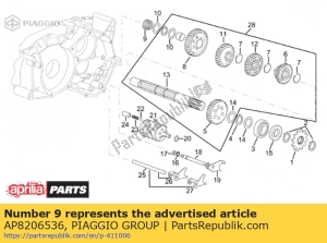 aprilia AP8206536 gear bush 13x20x13.5 - Bottom side