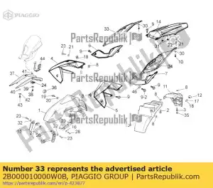 Piaggio Group 2B000010000W0B panneau arrière droit - La partie au fond