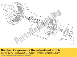 Aprilia B045422, Wiel pin, OEM: Aprilia B045422