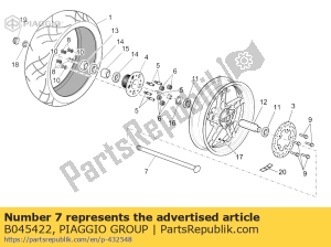 aprilia B045422 wiel pin - Onderkant