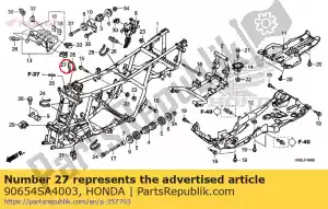 Honda 90654SA4003 clip, mazo de cables, 6 mm ( - Lado inferior