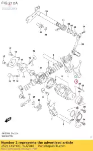 suzuki 2521149H00 garfo, mudança de marcha - Lado inferior