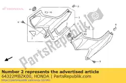 Aqui você pode pedir o almofada, capa lateral em Honda , com o número da peça 64322MBZK00: