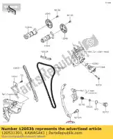 120531391, Kawasaki, cadena de guía klx300-a2 kawasaki  d klx ninja z 125 250 300 1997 1998 1999 2000 2001 2002 2003 2009 2010 2011 2012 2013 2014 2015 2016 2017 2018 2019 2020 2021, Nuevo