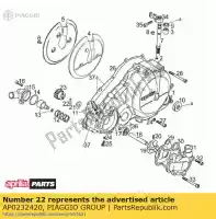 AP0232420, Piaggio Group, Speld 4x19.8 aprilia  moto pegaso rotax 123 rs 125 650 1991 1992 1995 1996 1997 1998 1999 2000 2001 2002 2003 2004, Nieuw