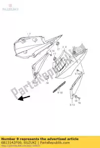 Suzuki 6813142F00 embleem, frame co - Onderkant