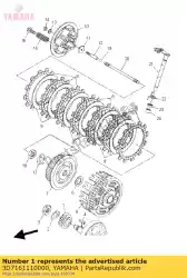 versnelling, primaire aandrijving van Yamaha, met onderdeel nummer 3D7161110000, bestel je hier online: