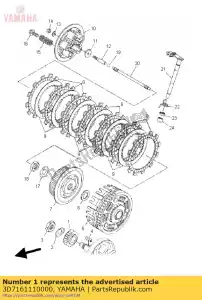 yamaha 3D7161110000 versnelling, primaire aandrijving - Onderkant