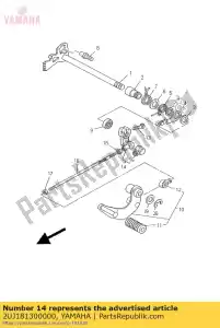 yamaha 2UJ181300000 montagem do eixo de mudança - Lado inferior