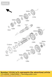 Aqui você pode pedir o roda dentada do motor, 15t z250-g2 em Kawasaki , com o número da peça 13144069: