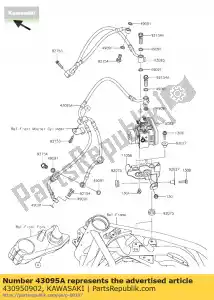 Kawasaki 430950902 hose-brake,abs unit-fr c - Bottom side