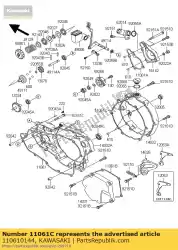 Qui puoi ordinare guarnizione, coperchio frizione, uscita kx250 da Kawasaki , con numero parte 110610144: