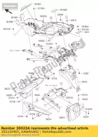 350230405, Kawasaki, spatbord-achter klz1000bff kawasaki klz 1000 2015 2016, Nieuw