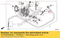 16450HN8A61, Honda, wtryskiwacz, paliwo honda  crf trx 450 680 700 2006 2007 2008 2009 2010 2011 2012 2017 2018 2019 2020, Nowy