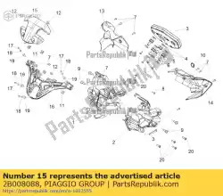 Qui puoi ordinare chiusura superiore del cruscotto da Piaggio Group , con numero parte 2B008088: