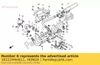 18321MAH611, Honda, rura b, fr. wydech honda vt shadow ace c2 aero c3 c vt1100c2 1100 , Nowy