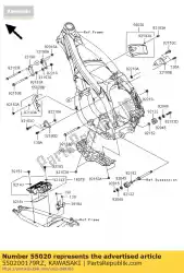 Tutaj możesz zamówić os? Ona, silnik, prawa, bia? Y kx450d6f od Kawasaki , z numerem części 550200179RZ: