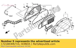 buis, adempauze van Honda, met onderdeel nummer 17218KWN710, bestel je hier online: