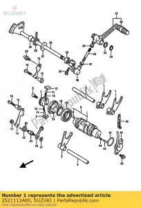 Suzuki 2521113A00 widelec, bieg - Dół