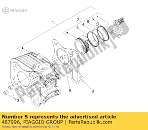 aprilia 487996 olie schraper ring - Onderkant