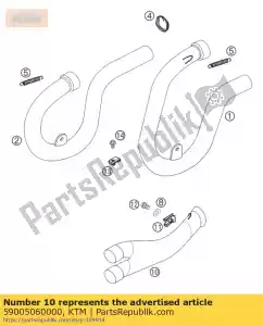 ktm 59005060000 tubo intermediário de exaustão 2000 - Lado inferior