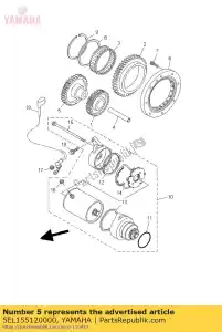 yamaha 5EL155120000 gear, idler 1 - Bottom side