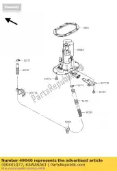 Here you can order the pump-fuel zx1200-b1 from Kawasaki, with part number 490401077: