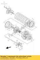 2120026833, Suzuki, conjunto de engranajes, prim. suzuki gsf bandit su u gsxr  u3 gsx fu s x f xu2 anniversary sua u2 ua u1 sa a xu3 gsf600n gsf600s gsf600ns gsx600f gsx750 gsx750f gsf600nsz gsf650nsnasa 600 650 750 , Nuevo