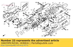 geluiddemper comp., l. Van Honda, met onderdeel nummer 18405MCAD30, bestel je hier online: