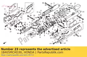 Honda 18405MCAD30 geluiddemper comp., l. - Onderkant