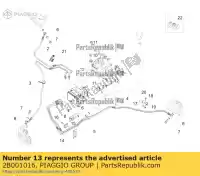 2B001016, Piaggio Group, Abs regeleenheid ondersteuning moto-guzzi v zgulw100, zgulwuc0  zgulw200;zgulwuc1; zgulw300;zgulwuc2;zgulw3004; zgulw600, zgulw601 zgulwub0 zgulwub1 zgulwub2 zgulwue0 750 2015 2016, Nieuw