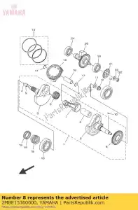 yamaha 2MBE15360000 engranaje, conducir - Lado inferior