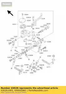 Kawasaki 430261083 cap-rem - Onderkant