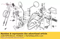 22870MCB610, Honda, kabelcomp., koppeling honda xl 650 2000 2001 2002 2003 2004 2005 2006, Nieuw