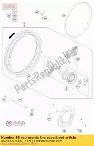 ktm 46209015000 rueda delantera rep. kit 65 sx - Lado inferior