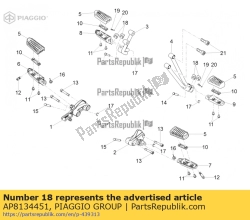 Aprilia AP8134451, Placa de apoio para os pés, OEM: Aprilia AP8134451